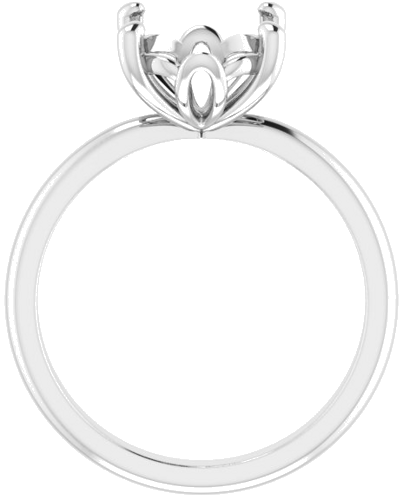 14K White 11x9 mm Oval Solitaire Engagement Ring Mounting (2)