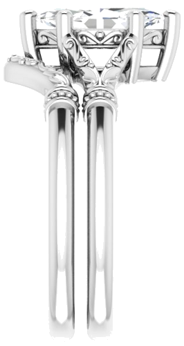 Sužadėtuvių Žiedas „Sculptural“ 14k white gold Marquise 10mm x 5mm (9)