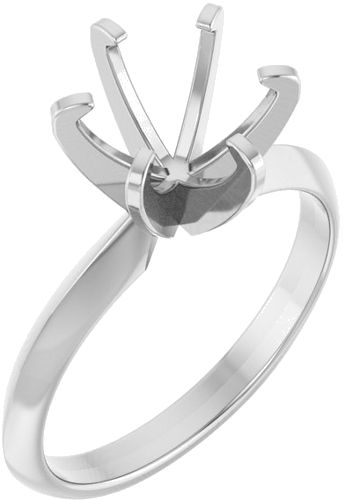 14K White 8.2 mm Round Solitaire Engagement Ring Mounting (1)