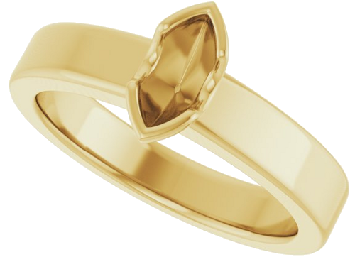 Sužadėtuvių Žiedas „Half-Bezel Solitaire“ 14k yellow gold Marquise 7mm x 3.5mm (5)