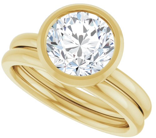 Sužadėtuvių Žiedas „Bezel-Set Solitaire“ 14k yellow gold Round 8mm (10)