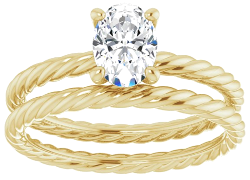 Sužadėtuvių Žiedas „Solitaire“ 585 Geltonojo Aukso Oval 7mm x 5mm (8)