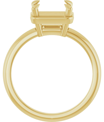 Sužadėtuvių Žiedas „Claw-Prong Solitaire Bezel-Style“ 14k yellow gold Asscher 8mm (2)