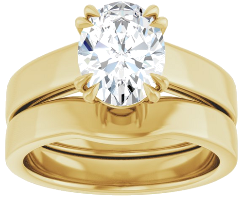 Sužadėtuvių Žiedas „Solitaire“ 585 Geltonojo Aukso Oval 9mm x 7mm (7)