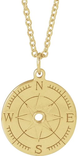 Pakabukas „Accented Compass“ 14k yellow gold Round 1.5mm (1)