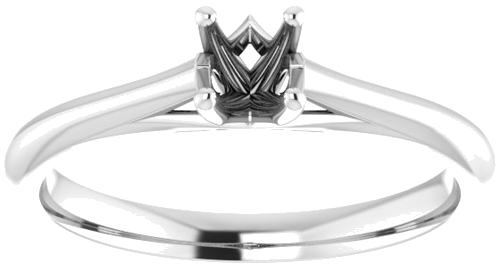 14K White 4.1 mm Round Solitaire Engagement Ring Mounting (3)