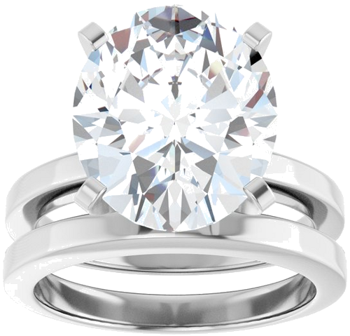 Sužadėtuvių Žiedas 14k white gold Oval 13mm x 11mm (8)