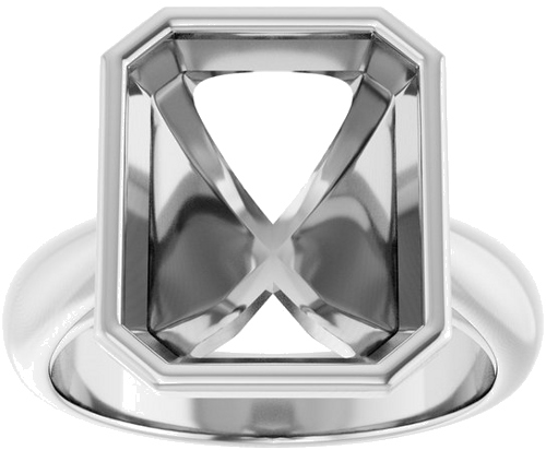 Sužadėtuvių Žiedas „Bezel-Set Solitaire“ 925 Sidabro Emerald 12mm x 10mm (3)