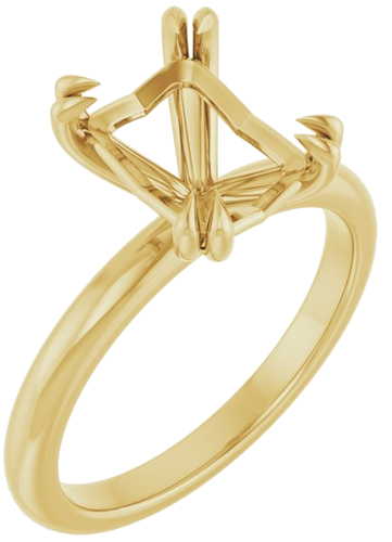 Sužadėtuvių Žiedas „Double Claw-Prong“ 14k yellow gold Emerald 9mm x 7mm (1)