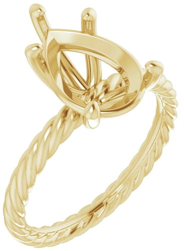Sužadėtuvių Žiedas „Solitaire Rope“ 14k yellow gold Pear 12mm x 8mm (1)