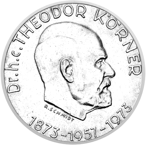 50 шиллингов Д-р Теодор Кёрнер 1973 Австрия серебряная монета (1)