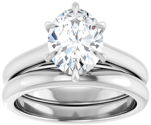 Sužadėtuvių Žiedas „Claw-Prong“ 14k white gold Oval 9mm x 7mm (8)