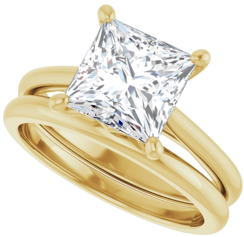 Sužadėtuvių Žiedas „Solitaire“ 14k yellow gold Square 7.5mm (10)