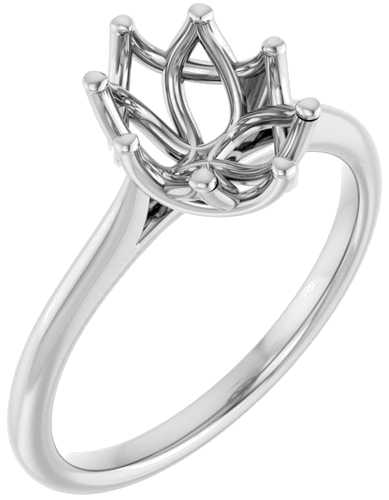 Sužadėtuvių Žiedas „Solitaire“ 14k white gold Oval 9mm x 7mm (1)