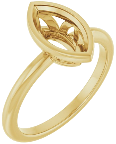 Sužadėtuvių Žiedas „Bezel-Set“ 14k yellow gold Marquise 10.5mm x 5.5mm (1)