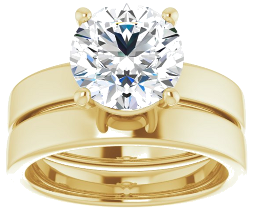 Sužadėtuvių Žiedas „Solitaire“ 14k yellow gold Round 8.8mm (8)