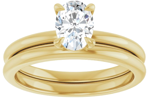 Sužadėtuvių Žiedas 585 Geltonojo Aukso Oval 7mm x 5mm (8)