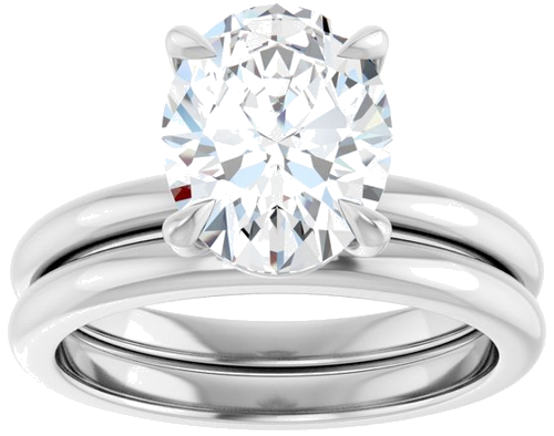 Platinum 10x8 mm Oval Solitaire Engagement Ring Mounting (8)