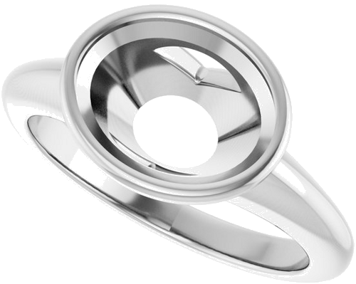 Sužadėtuvių Žiedas „Bezel-Set Solitaire“ 14k white gold Oval 10mm x 8mm (5)