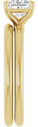 Sužadėtuvių Žiedas „Claw-Prong“ 14k yellow gold Square 5mm (9)