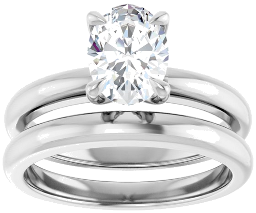 Sužadėtuvių Žiedas „Solitaire“ 585 Baltojo Aukso Oval 8mm x 6mm (8)