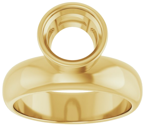 Sužadėtuvių Žiedas „Bezel-Set Solitaire Asymmetric“ 14k yellow gold Round 8mm (3)