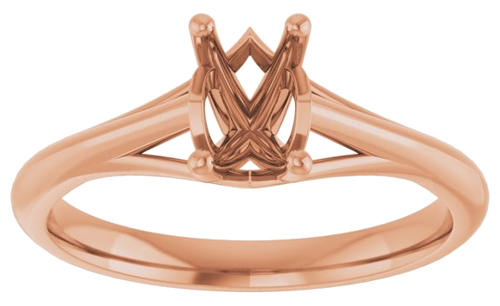 Sužadėtuvių Žiedas „Solitaire“ 14k rose gold Emerald 6mm x 4mm (3)