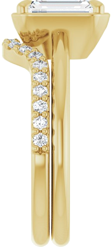 Sužadėtuvių Žiedas „Claw-Prong Solitaire Bezel-Style“ 14k yellow gold Emerald 8mm x 6mm (9)