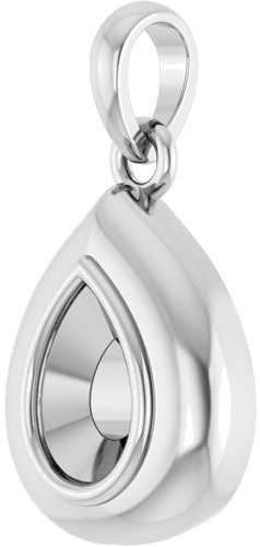 14K White 6x4 mm Pear Bezel-Set Puffy Pendant Mounting (2)