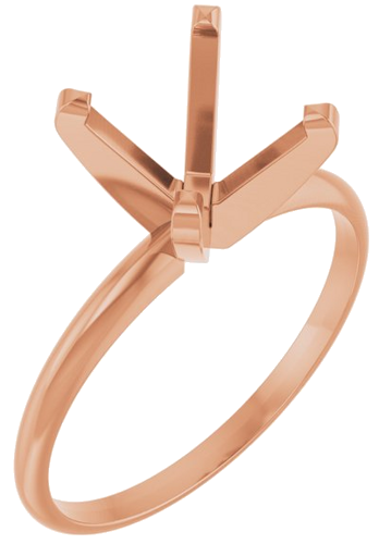 14K Rose 9 mm Round Ultra-Lightweight Solitaire Engagement Ring Mounting (1)