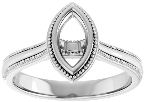 Sterling Silver 8x4 mm Marquise Solitaire Engagement Ring Mounting (3)