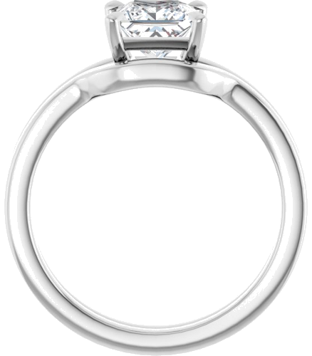 Sužadėtuvių Žiedas „Claw-Prong Solitaire“ 14k white gold Square 5.5mm (7)