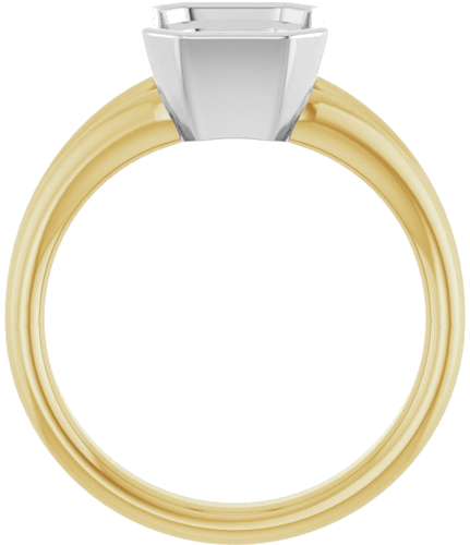 18K Yellow   White 9x7 mm Emerald Engagement Ring Mounting (2)