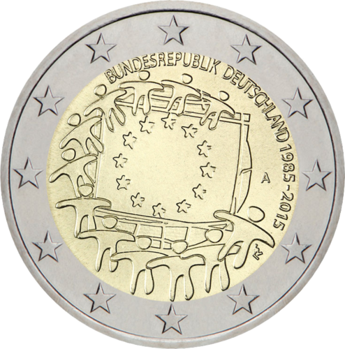2015 Vokietija Europos vėliava 2 eurų moneta (1)