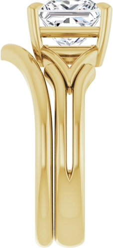 14K Yellow 7 mm Square Solitaire Engagement Ring Mounting (9)