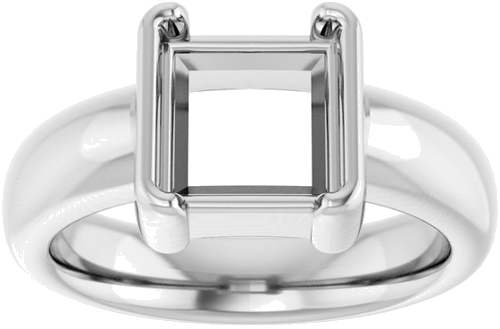 Sužadėtuvių Žiedas „Half-Bezel Solitaire“ 14k white gold Square 7.5mm (3)