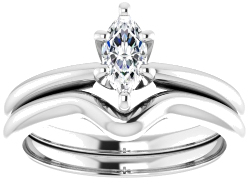 14K White  7x3.5 mm Marquise Solitaire Engagement Ring Mounting (8)