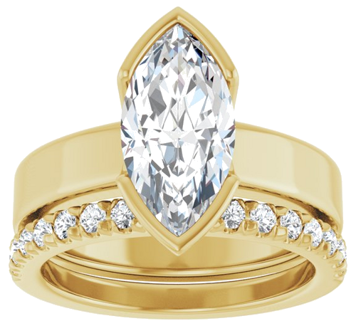 Sužadėtuvių Žiedas „Half-Bezel Solitaire“ 14k yellow gold Marquise 13mm x 6.5mm (8)