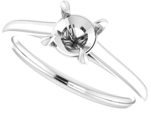 14K White  5.8 mm Round Solitaire Engagement Ring Mounting (5)