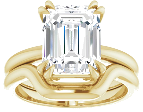 Sužadėtuvių Žiedas „Solitaire“ 585 Geltonojo Aukso Emerald 10mm x 8mm (8)