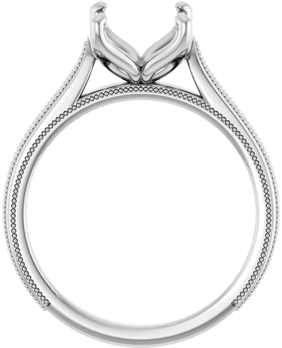 Sužadėtuvių Žiedas „Solitaire“ 585 Baltojo Aukso Oval 10mm x 8mm (2)