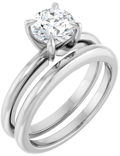 14K White 6.5 mm Round Solitaire Engagement Ring Mounting (6)