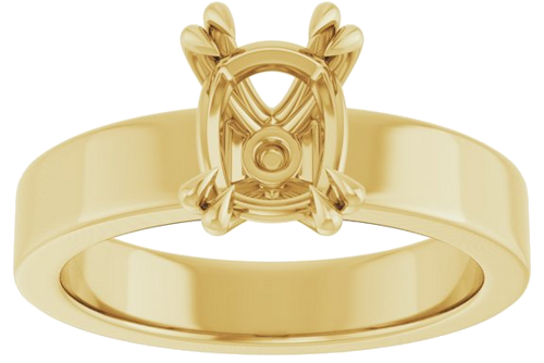 Sužadėtuvių Žiedas „Double Claw-Prong Solitaire“ 14k yellow gold Elongated Cushion 8mm x 6mm (3)
