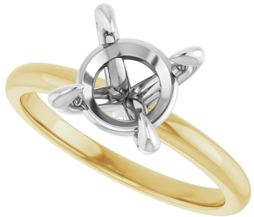 Sužadėtuvių Žiedas „Solitaire“ 14k yellow gold & platinum Round 8.2mm (5)