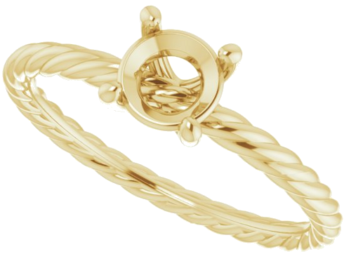 Sužadėtuvių Žiedas „Solitaire Rope“ 14k yellow gold Round 5.8mm (5)