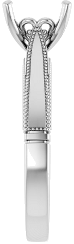 Sužadėtuvių Žiedas „Solitaire“ 14k white gold Square 6.5mm (4)