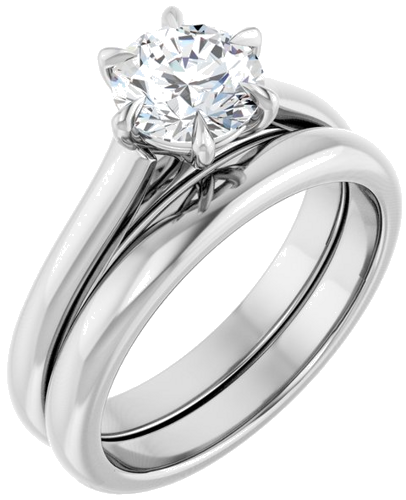 Sužadėtuvių Žiedas „Claw-Prong“ 14k white gold Round 6.5mm (6)