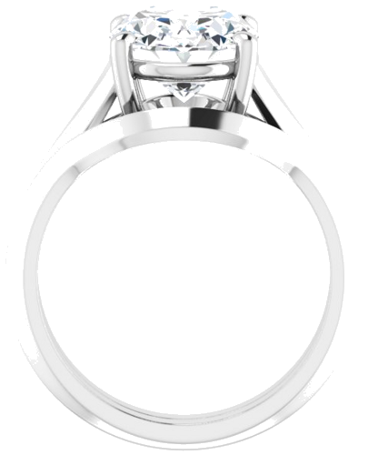 Sužadėtuvių Žiedas „Solitaire“ 585 Baltojo Aukso Oval 11mm x 9mm (7)