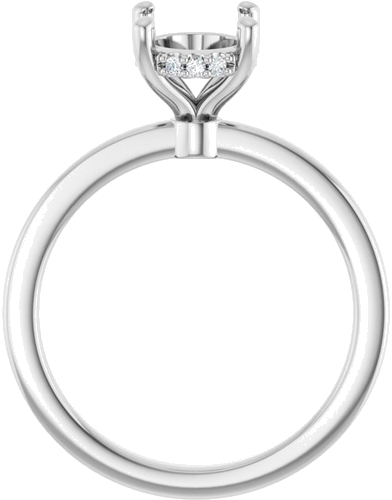 Sužadėtuvių Žiedas „Hidden Halo-Style“ 14k white gold Oval 9mm x 7mm (2)