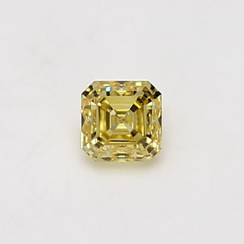 0.34 carat Fancy Vivid Yellow-VS2 Natūralus Asscher Deimantas (1)